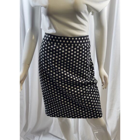 Ann Taylor LOFT Polka Dots Pencil Skirt, Black & White, Sz: 8 Curvy, 64-53 - Picture 1 of 16